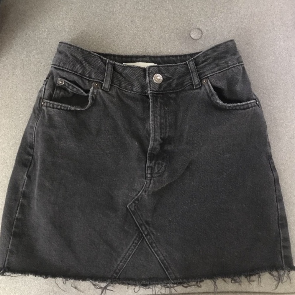 Topshop Black Denim Skirt